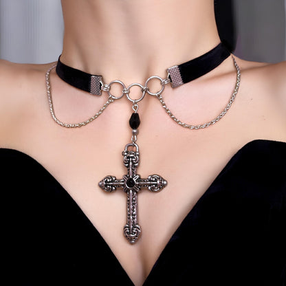 Nocturnal Faith Cross Choker