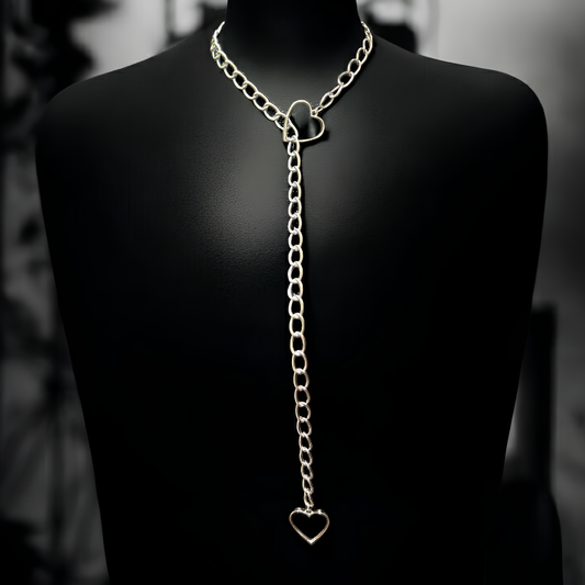 Heartbound Chain Gothic Choker Necklace - Grunge Jewelry Display 2 