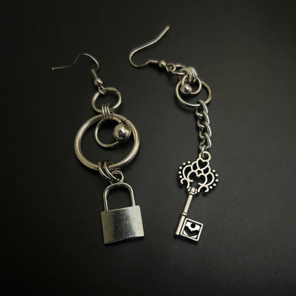 Lock and Key Dangle Earrings