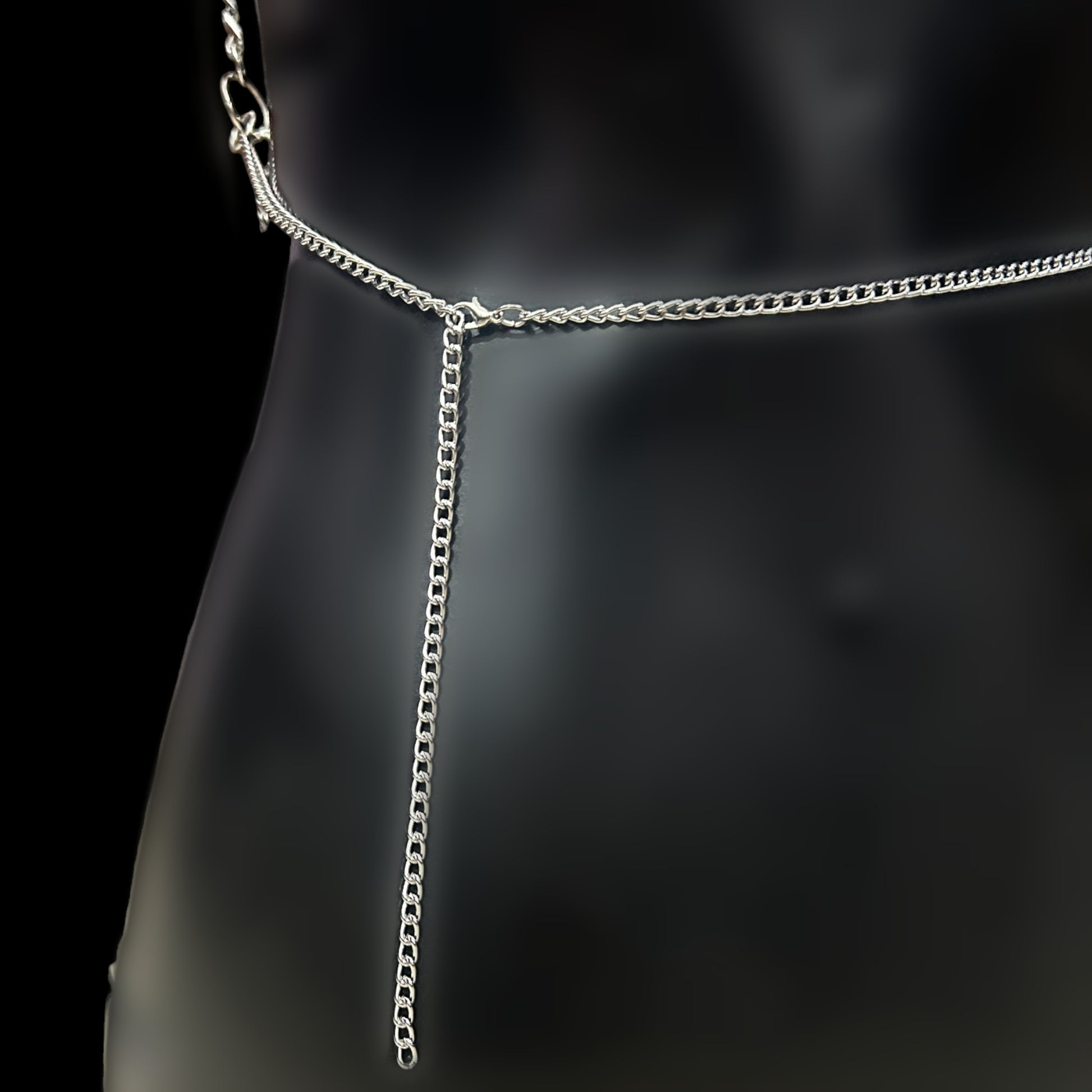 Back-view of body jewelry for women. For bust sizes 32" to 36" only. 